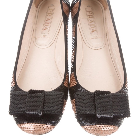 Prada Sequin Stripe Ballet Flats - Picture 2 of 6